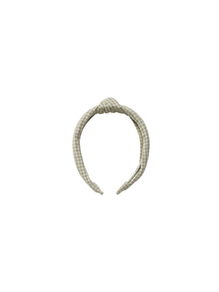 knotted headband || sage gingham