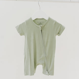 Short Sleeve Zipper Jumper - Eucalyptus