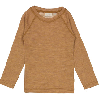 Wool T-Shirt LS - Camel Melange