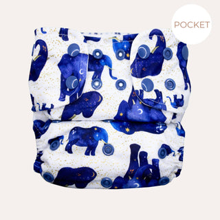 Pocket Cloth Diaper - Elephants - All Sizes