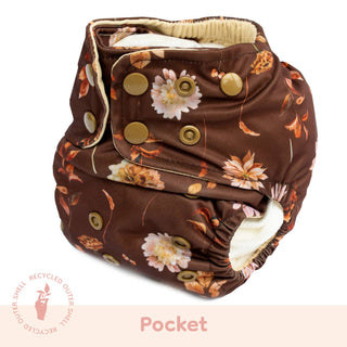 Pocket Cloth Diaper - Falling Floral - All Sizes