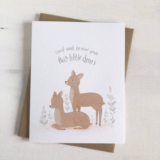 Two Little Dears - Deer Baby Card