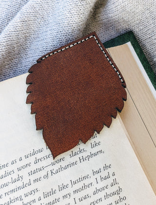 Alder Leaf Leather Bookmark