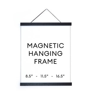 Magnetic Wood Hanging Poster Frame Black