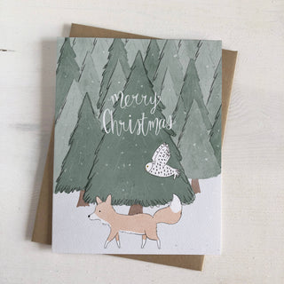 Merry Christmas Fox - Christmas Greeting Card