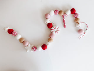 Pink, Red & White candy pompon garland