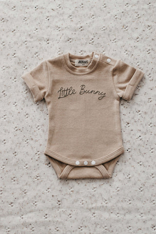 Little Bunny Embroidery Text Bodysuit/Tee