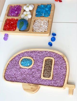 Wooden Camper Plate/Sensory Tray
