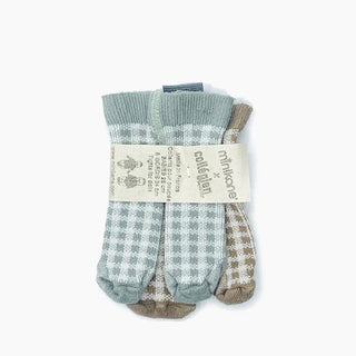 Pack of 2 Brown/Blue Plaid tights