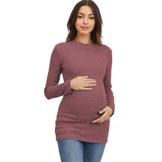 Mock Neck Long Sleeve Ribbed Top